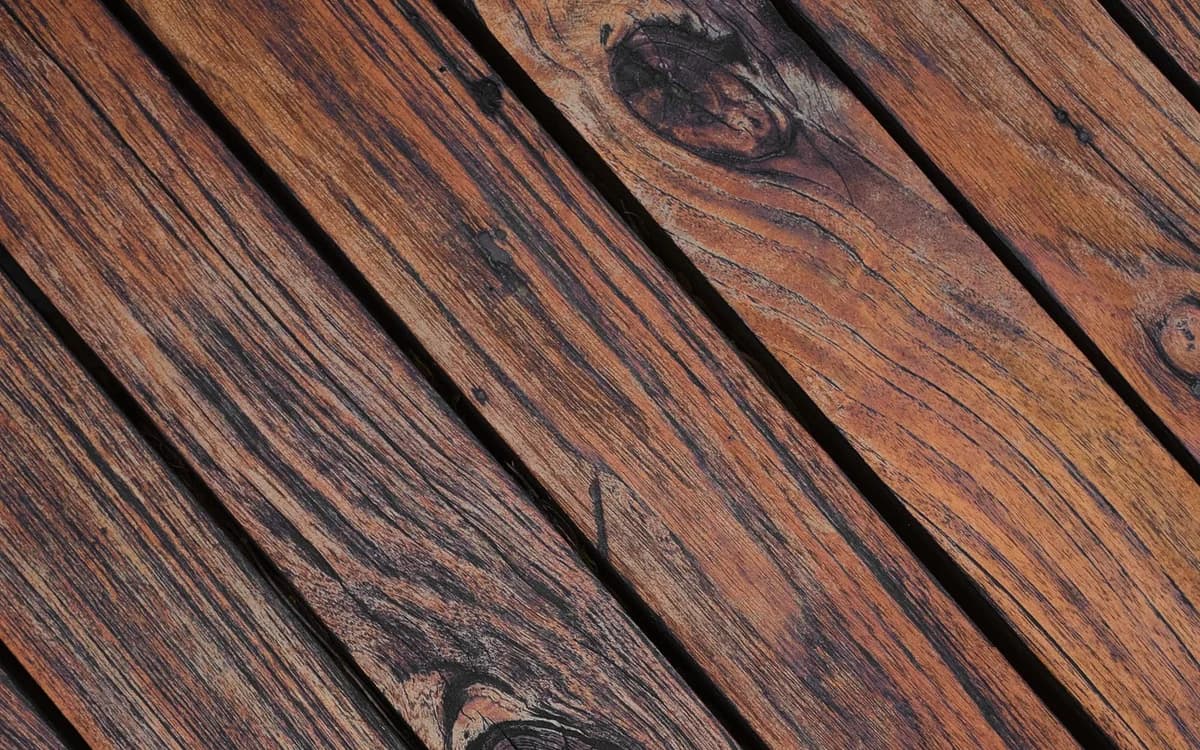 Close-up of weathered timber decking boards