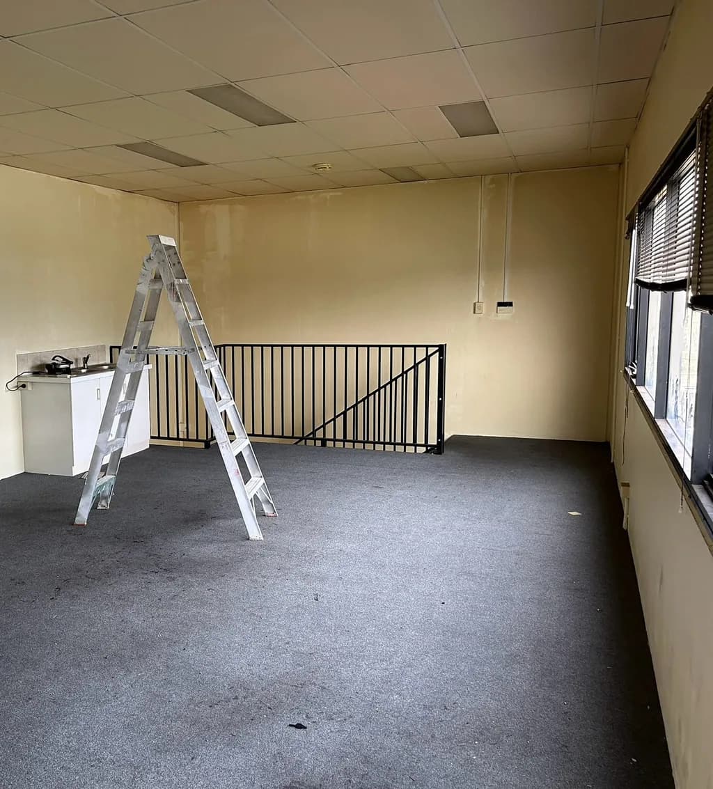 a commercial office suite, before and after painting — before