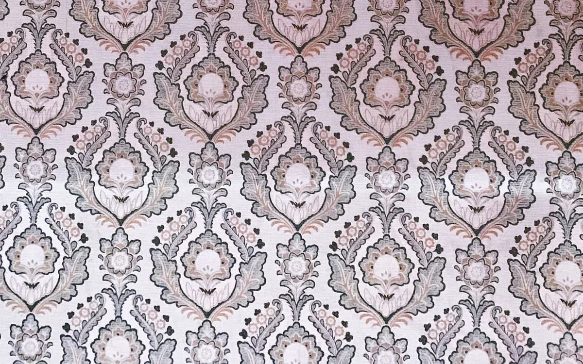 Patterned wallpaper on an interior wall